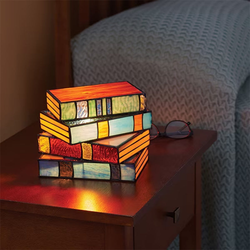 Hjemix | Stained Glass Stack Books Lampe