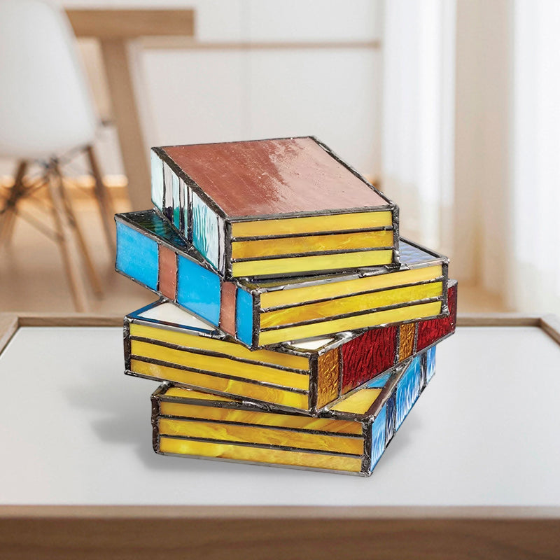 Hjemix | Stained Glass Stack Books Lampe