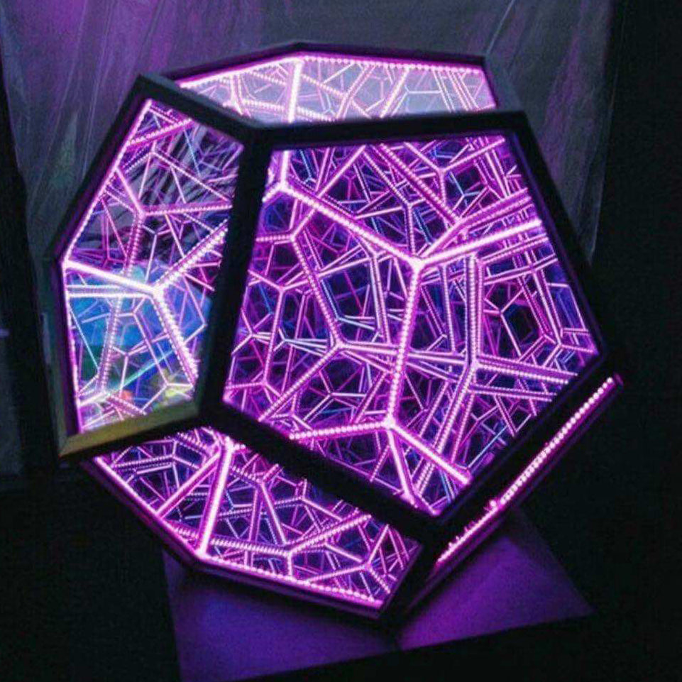 Hjemix | Infinity Dodecahedron LED Nattlys Kunst Bordlampe