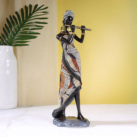 Hjemix | Afrikansk kvinnelig musiker skulptur