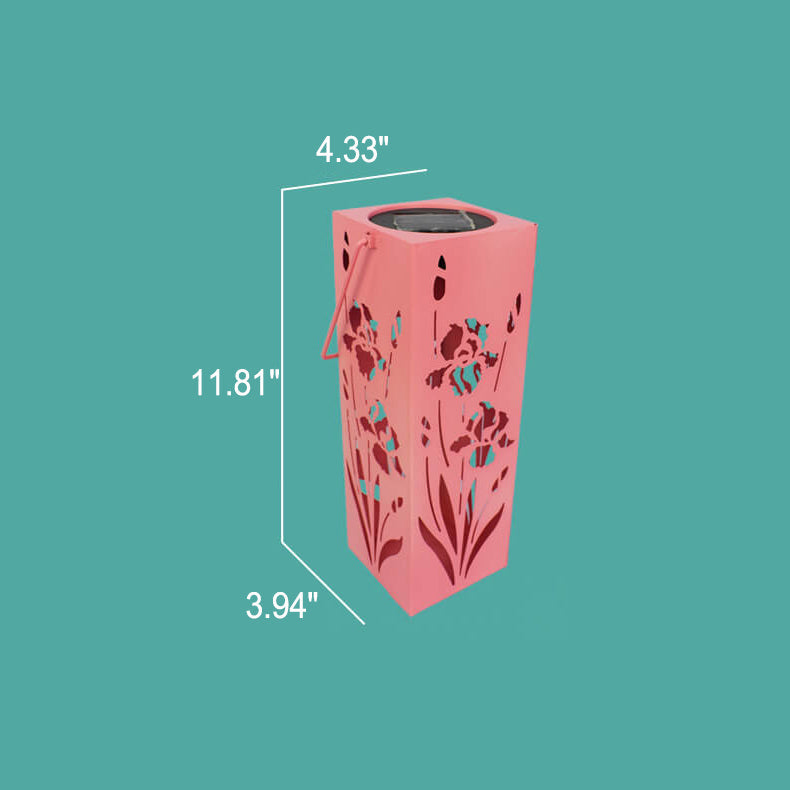 Hjemix | Solar Butterfly Rose Pattern Hollow Column LED Utendørs Vanntett Dekorativ Lampe