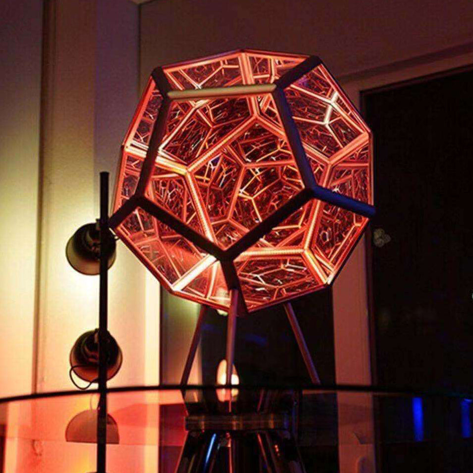 Hjemix | Infinity Dodecahedron LED Nattlys Kunst Bordlampe