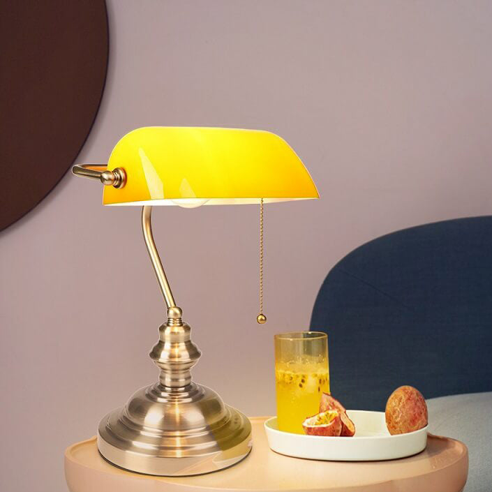 Hjemix | Retro Fargerik Glass Metallbase 1-Lys Zip Bordlampe