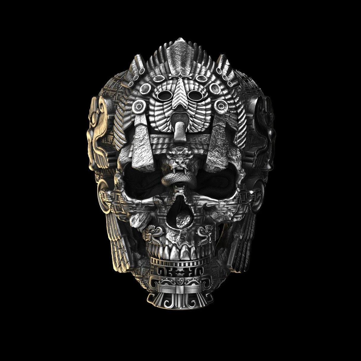 Hjemix | Sølv svart skull ring