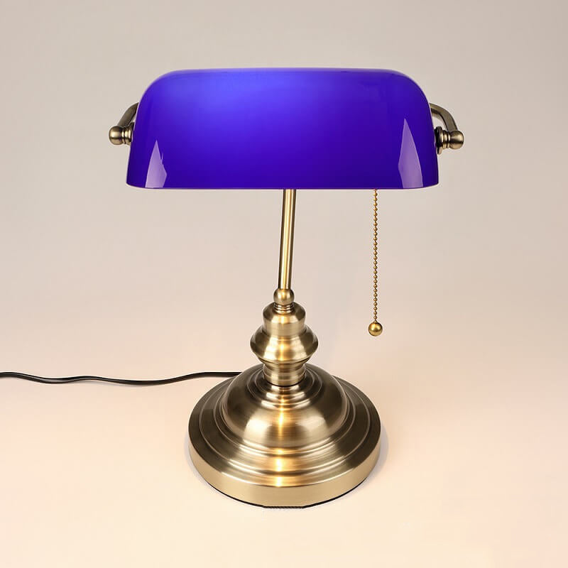 Hjemix | Retro Fargerik Glass Metallbase 1-Lys Zip Bordlampe