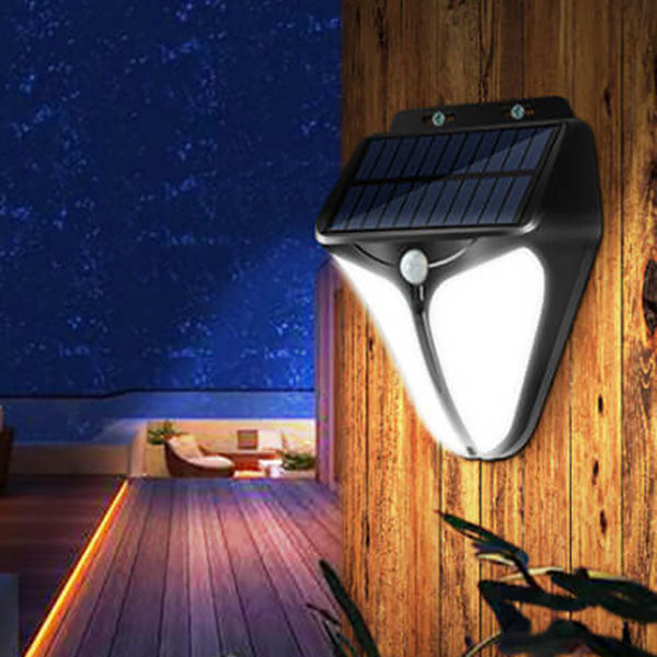 Hjemix | Solenergi Intelligent Trekant Utendørs Vanntett Kroppssensor Patio LED Vegglampe