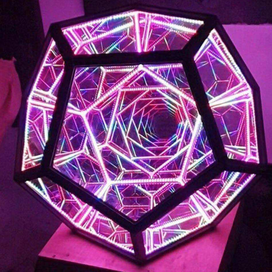 Hjemix | Infinity Dodecahedron LED Nattlys Kunst Bordlampe