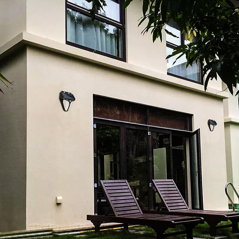 Hjemix | Solenergi Intelligent Trekant Utendørs Vanntett Kroppssensor Patio LED Vegglampe