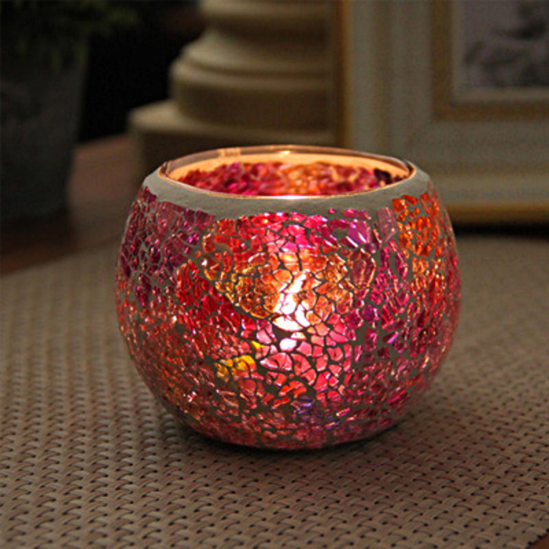 Hjemix | Europeisk Retro Glass Mosaic Tealight Holder