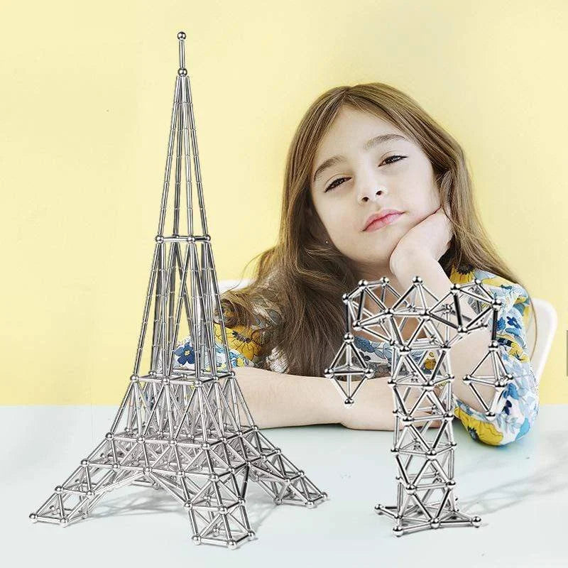 Hjemix | Magnetisk bygge leketøyssett med stenger og baller