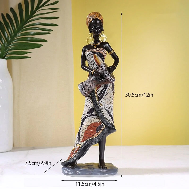 Hjemix | Afrikansk kvinnelig musiker skulptur