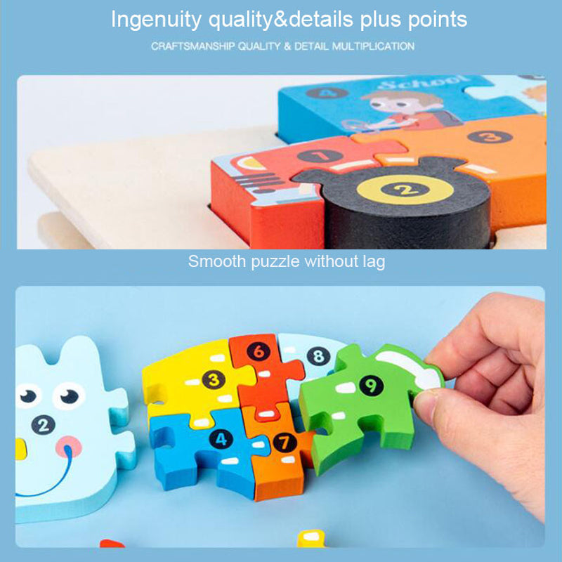 Hjemix | Barn Læring 3D Trepuslespill