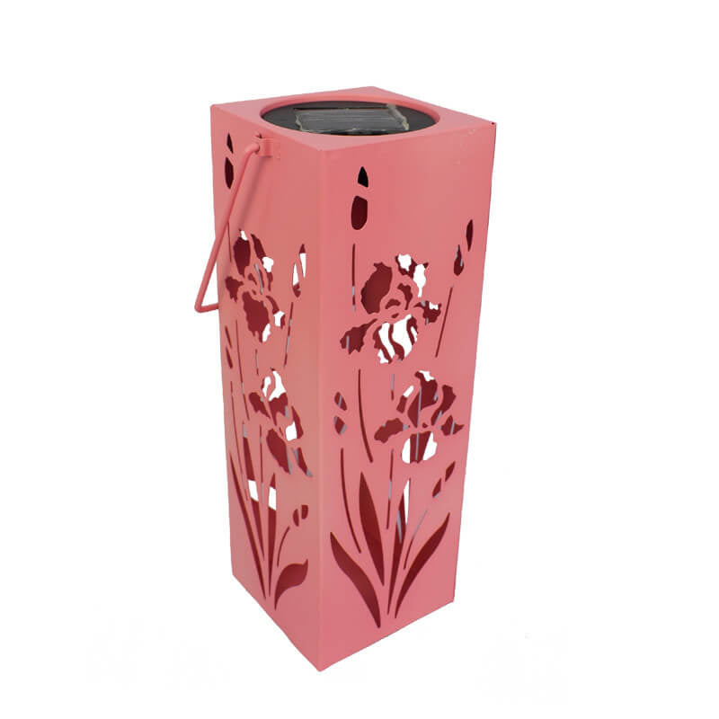Hjemix | Solar Butterfly Rose Pattern Hollow Column LED Utendørs Vanntett Dekorativ Lampe