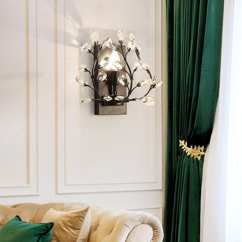 Hjemix | Luminis Vegglampe | Luksus Krystall Design | Blad Motif | 1-Lyskilde & Moderne