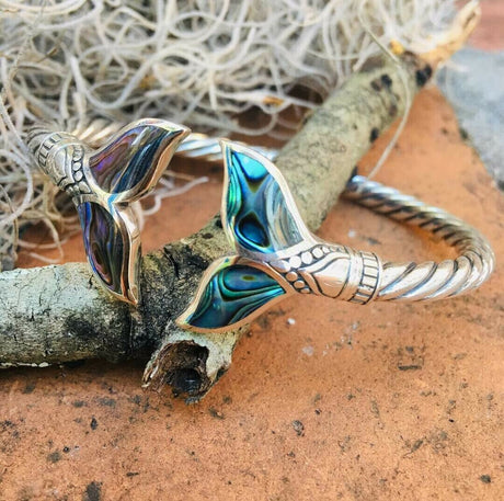 Hjemix | Abalone Shell Havfrue Hale SS Bangle Armbånd