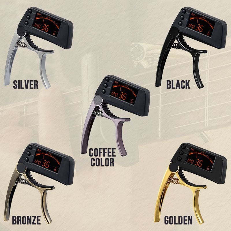 Hjemix | DUAL-BRUK GITAR CAPO TUNER MED LCD-SKJERM