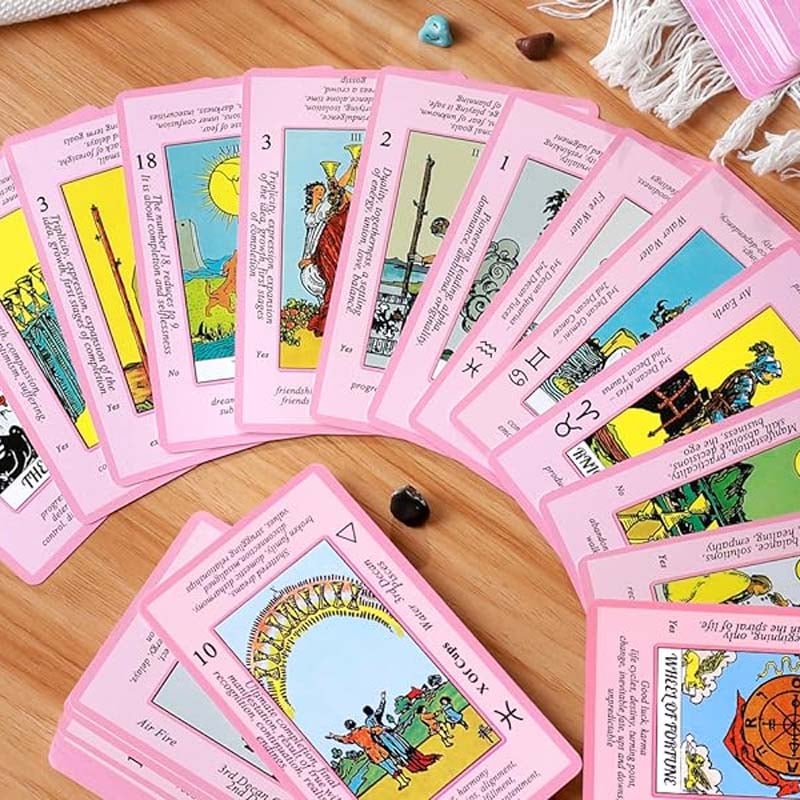 Hjemix | Rosa Tarot Kortstokk Settkolleksjon