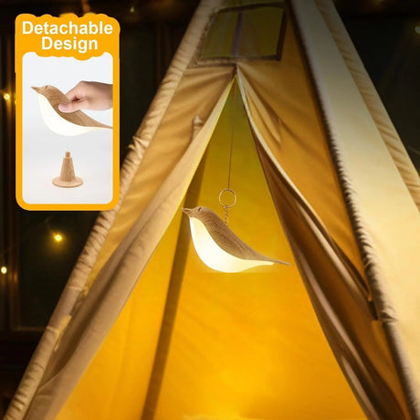 Hjemix | Berøringskontrollert Tre Fugl Nattlys - Oppladbar LED Sengelampe