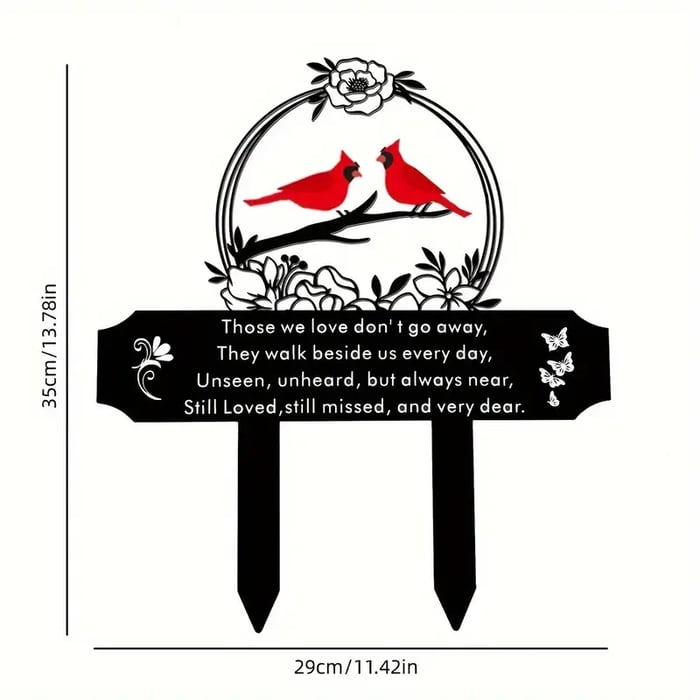 Hjemix | Metal Cardinal Cemetery Memorial Stake