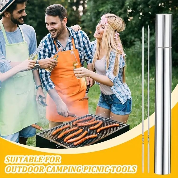 Hjemix | Rustfritt Stål BBQ Verktøy Grill Spyd 10 Stykker