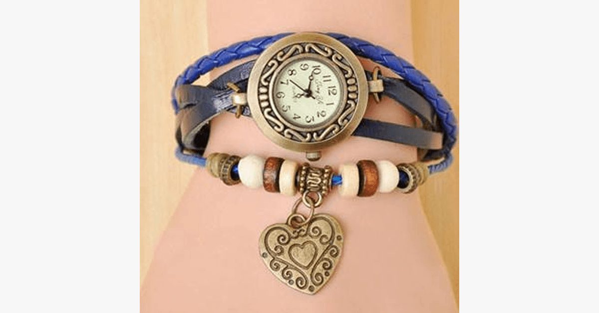 Hjemix | Hjerte Vintage Wrap Klokke