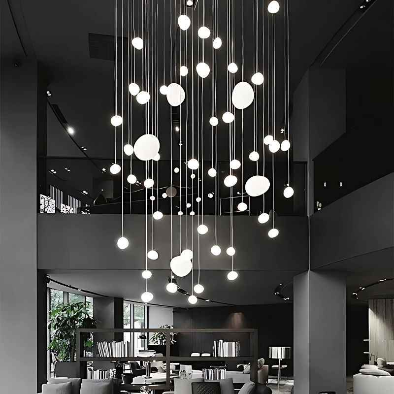 Hjemix | GloStone | Elegant Glass Pebble Pendant Light