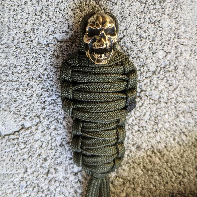 Hjemix | Paracord nøkkelring mumie messing hodeskalle