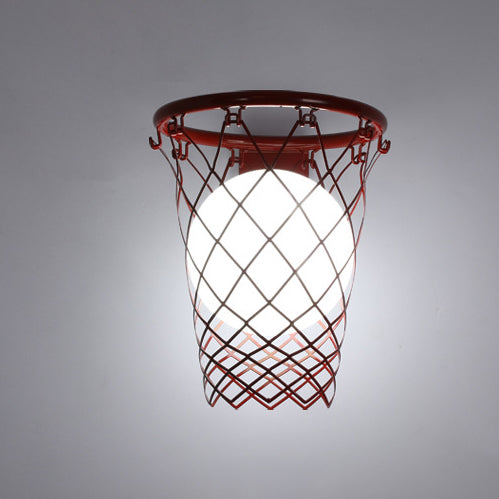 Hjemix | Slamora Barn Vegglampe | Basketballkurv Design | Glass & Metall | Art Deco Stil | Soveromslampe