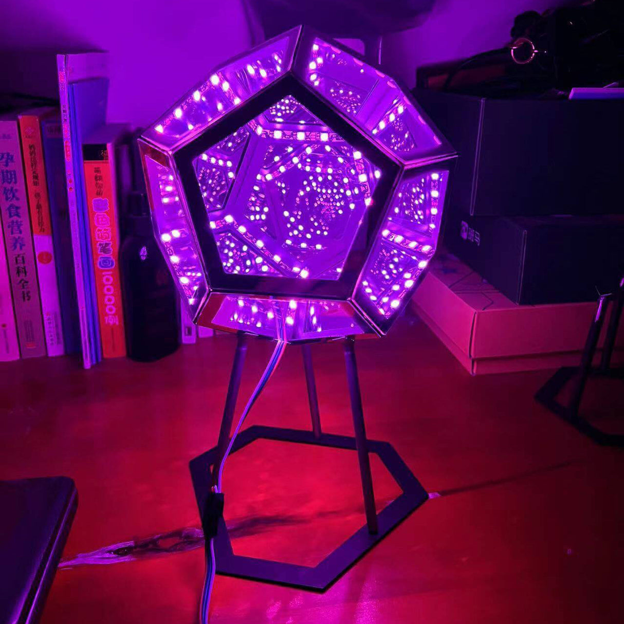 Hjemix | Infinity Dodecahedron LED Nattlys Kunst Bordlampe