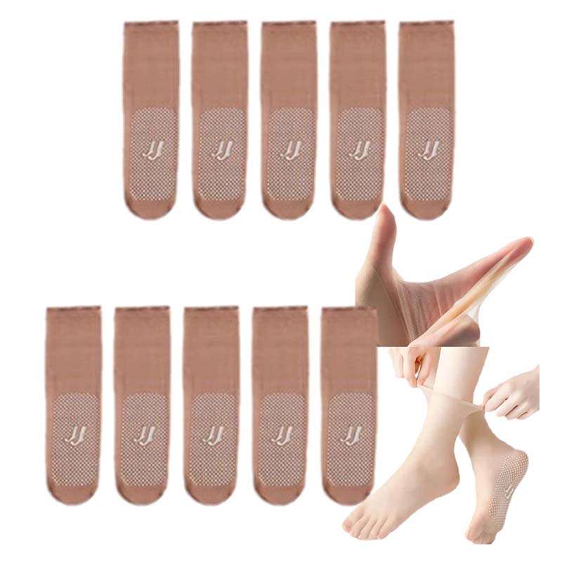 Hjemix | Vår Sommer Usynlige Non-Slip Krystall Silke Sokker