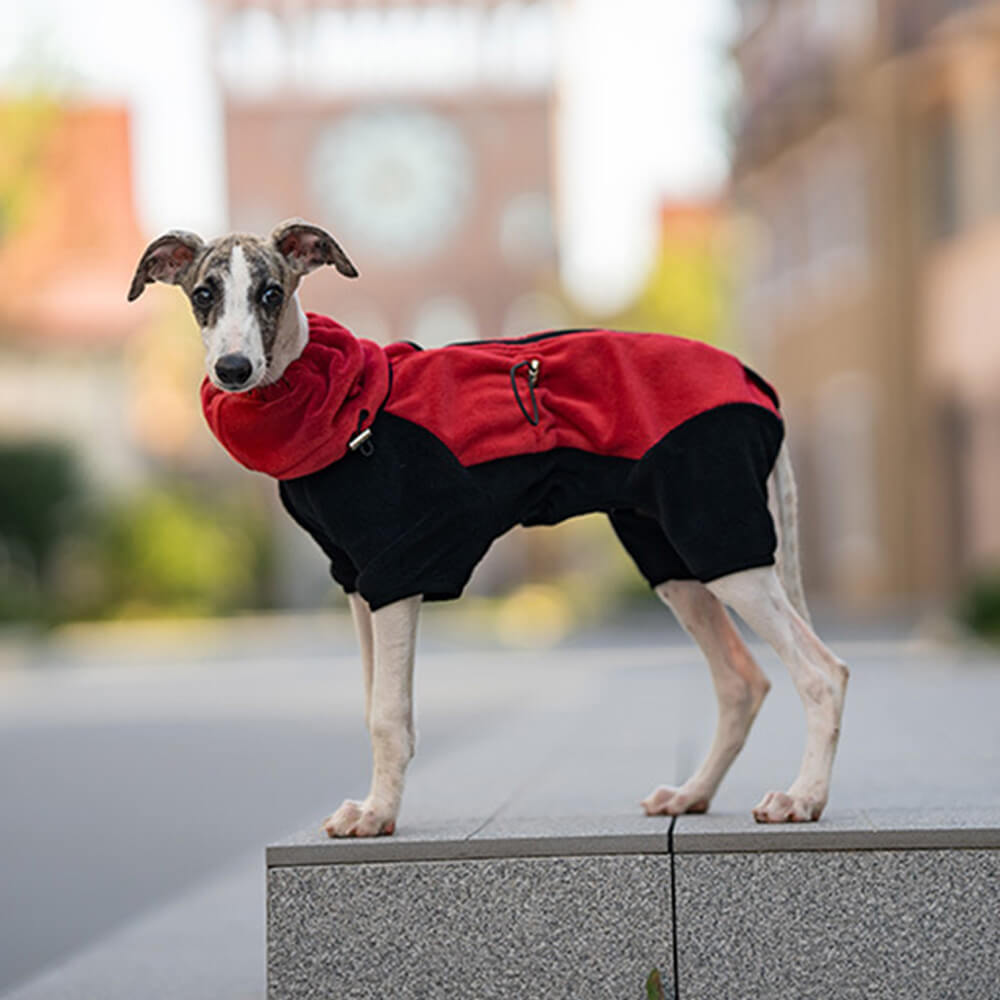 Hjemix | Full Protection Polar Fleece Hundedress med Avtagbar Krage