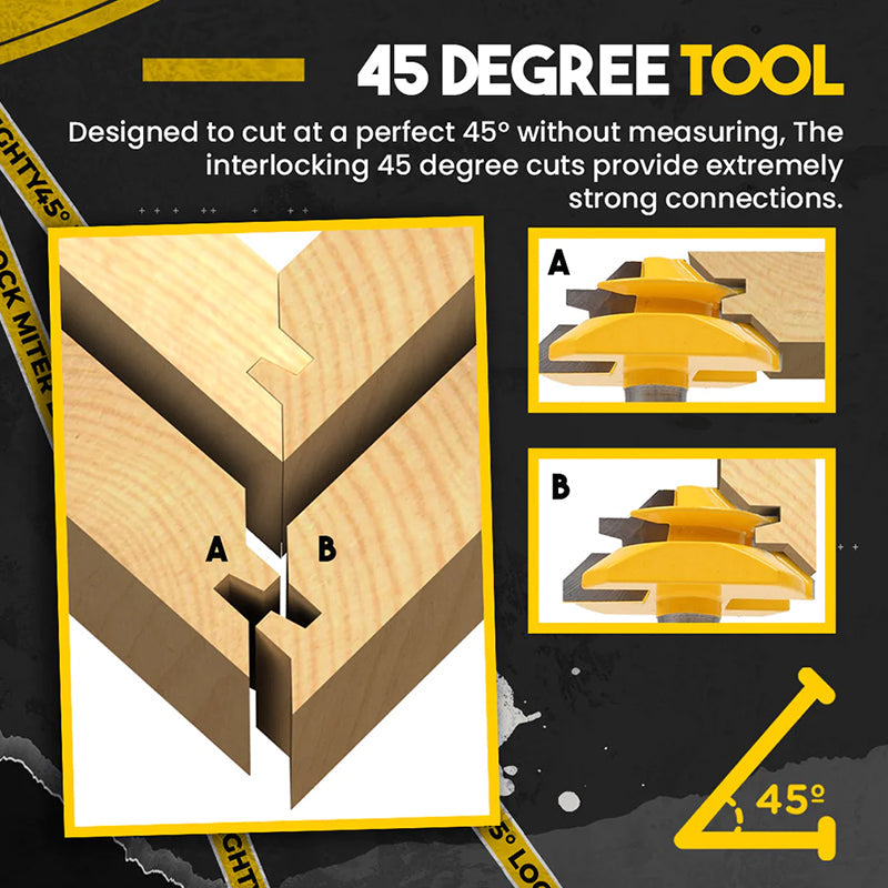 Hjemix | Router Bit 45-graders limfuge låsemiter