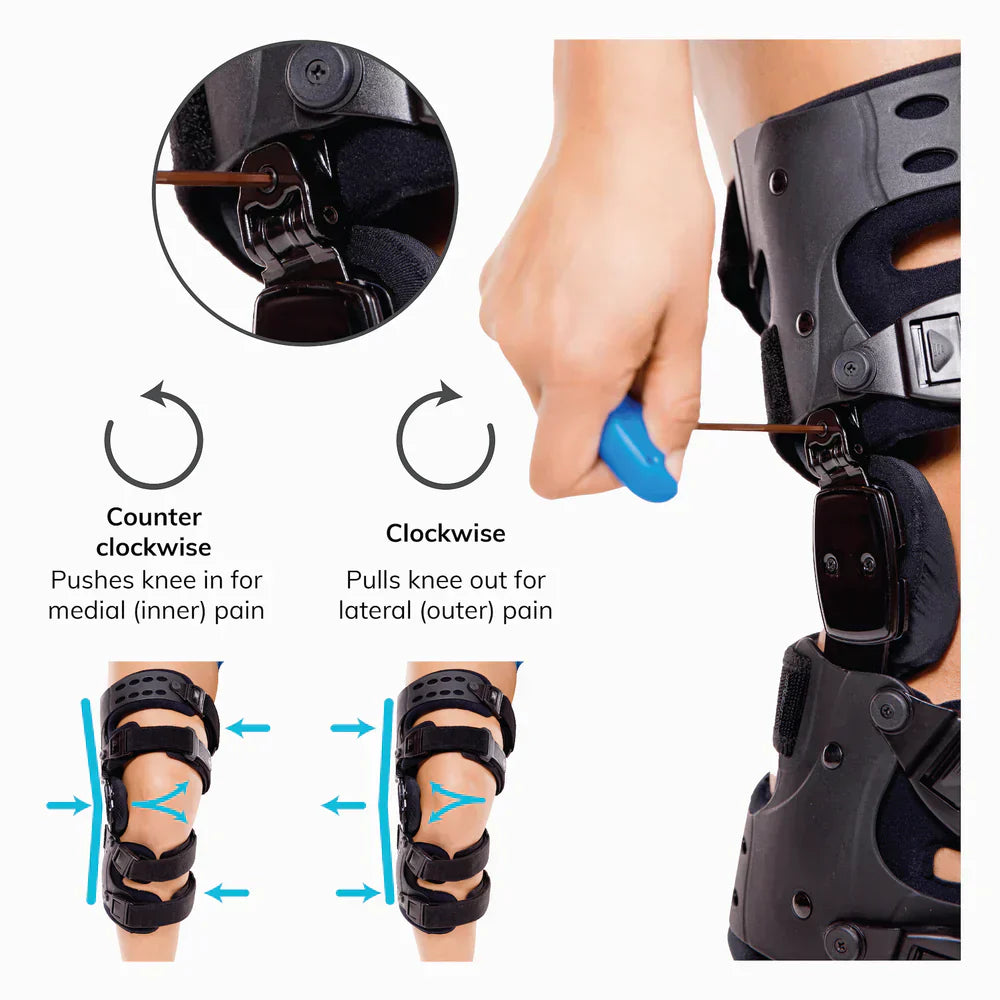 Hjemix | Osteoarthritis Relief Knee Brace | Medial og Lateral OA Støtte for Beinsmerter ved Slitasjegikt