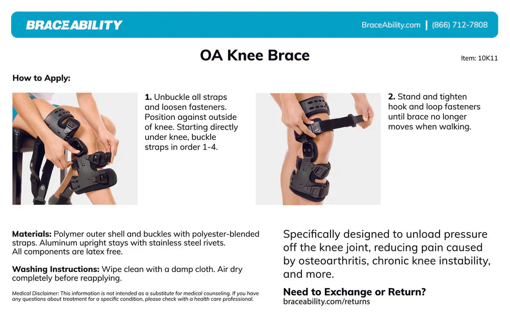 Hjemix | Osteoarthritis Relief Knee Brace | Medial og Lateral OA Støtte for Beinsmerter ved Slitasjegikt