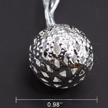 Hjemix | Solfylte Lyskuler Marokanske Kuler Fargerike LED Julelys Jernkuler Dekorasjon Utendørs Lyskjetting