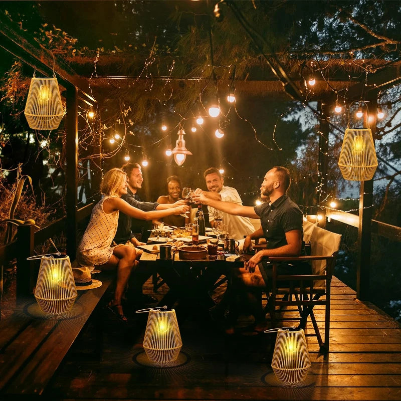 Hjemix | Solen Utendørs Håndvevet Hage Lamper | Vanntett Landskapslys for Villa & Terrassedekorasjon - Alpho