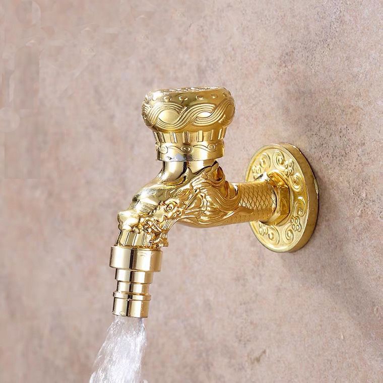 Hjemix | Vintage Classic Faucet Water Lock Single Handle Dragon Engraving Wall Mounted Faucet