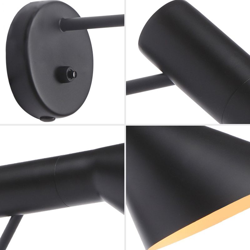 Hjemix | Industriell Vegglampe Konisk Vegglampe med Aluminiumskjerm