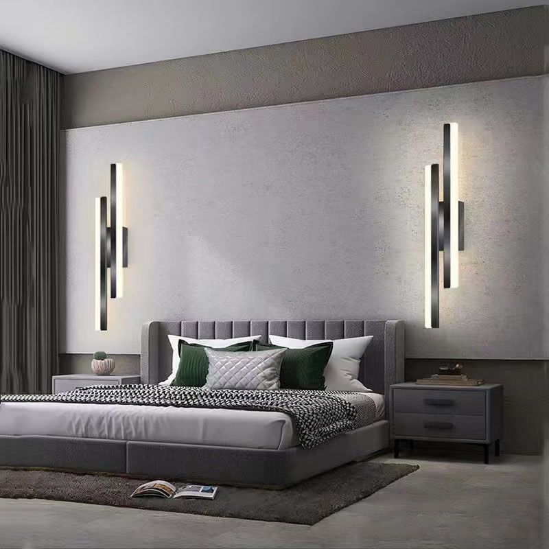 Hjemix | Alana Moderne LED Veggbelysning - Elegant Svart/Gold Veggbelysning for Stue og Soverom
