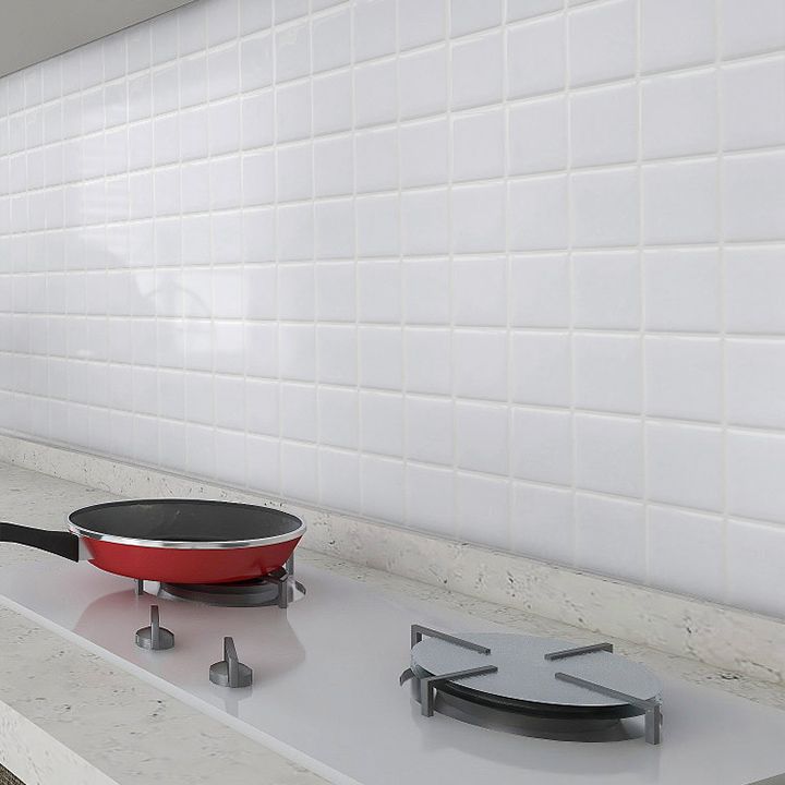 Hjemix | Hvit Mosaic Peel & Stick Flis Vanntett Kjøkken Backsplash Tapet