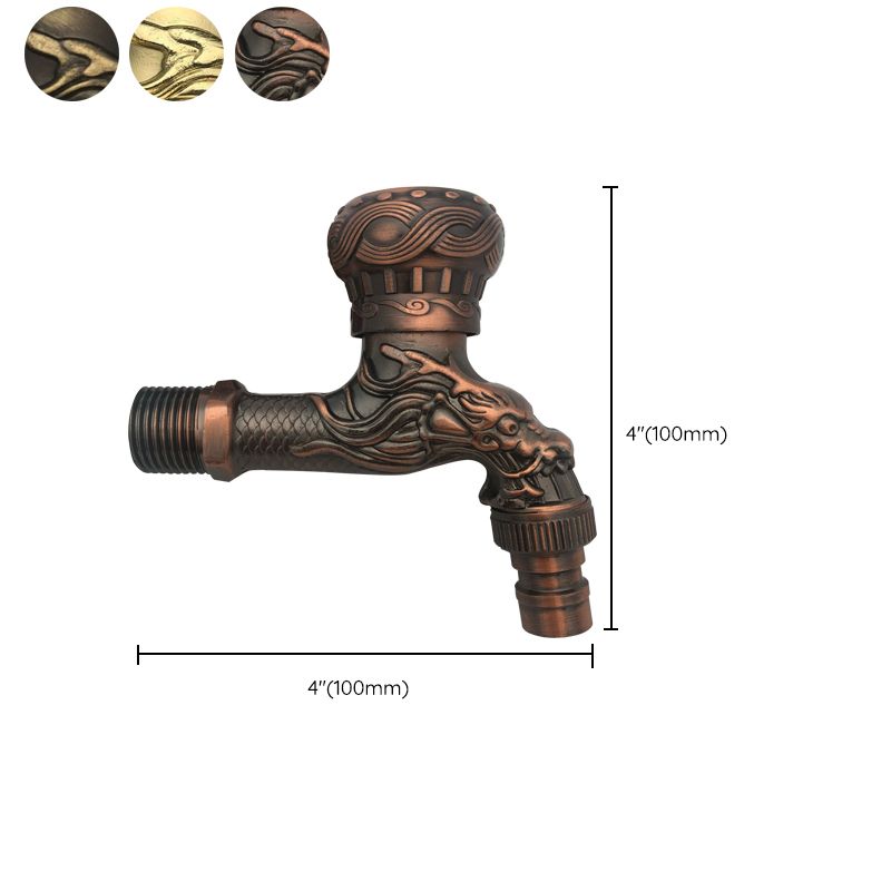 Hjemix | Vintage Classic Faucet Water Lock Single Handle Dragon Engraving Wall Mounted Faucet