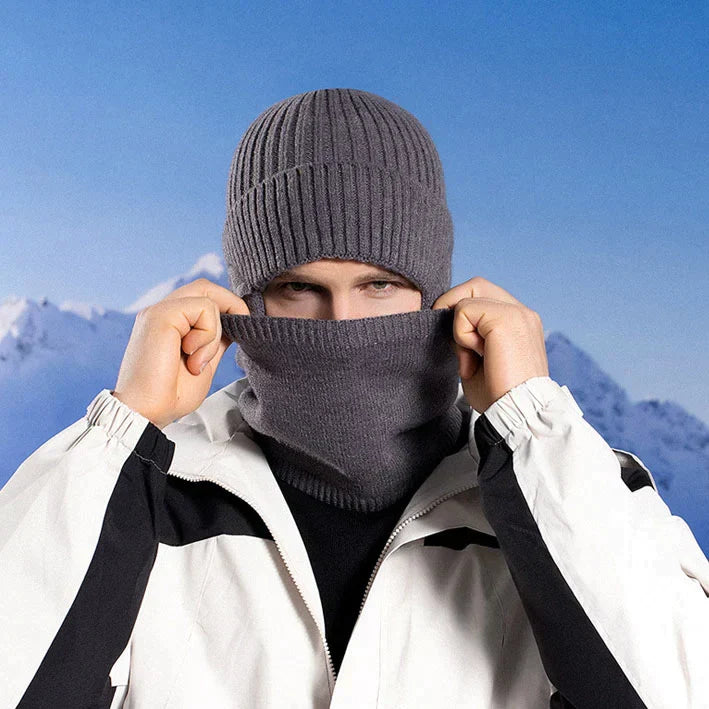 Hjemix | Vinter Beanie Hatt Skjerf Sett Varme Strikket Hatt