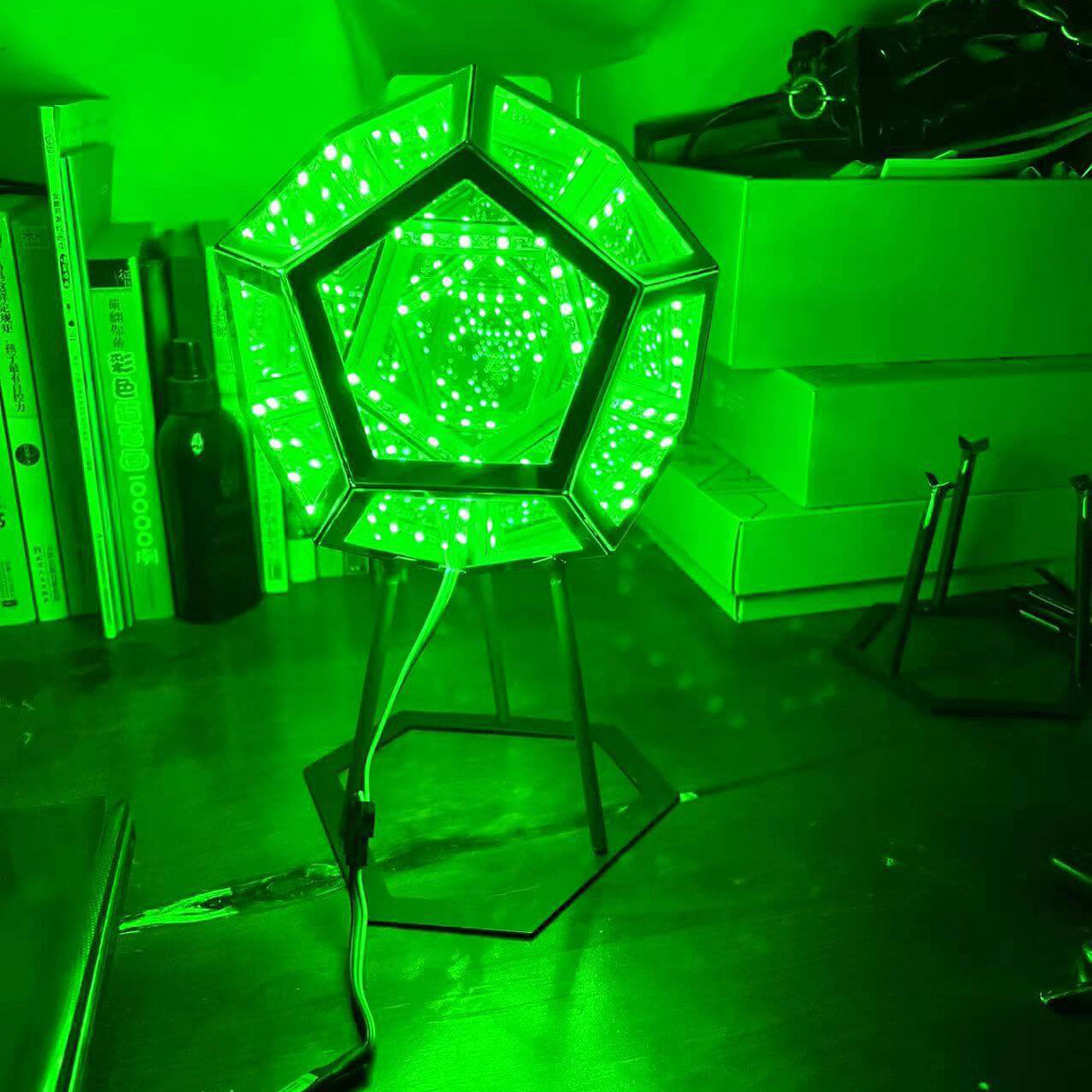 Hjemix | Infinity Dodecahedron LED Nattlys Kunst Bordlampe