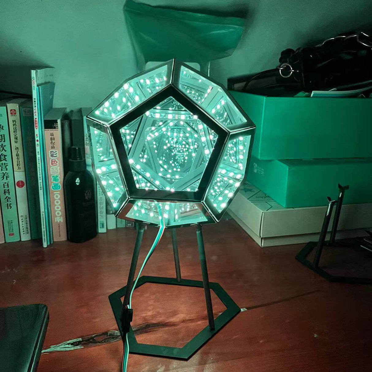 Hjemix | Infinity Dodecahedron LED Nattlys Kunst Bordlampe