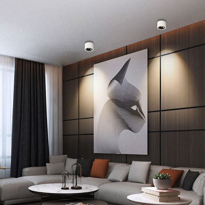 Hjemix | Origo Minimalistisk LED Taklampe - Justerbar Rund Innfelt Lampe