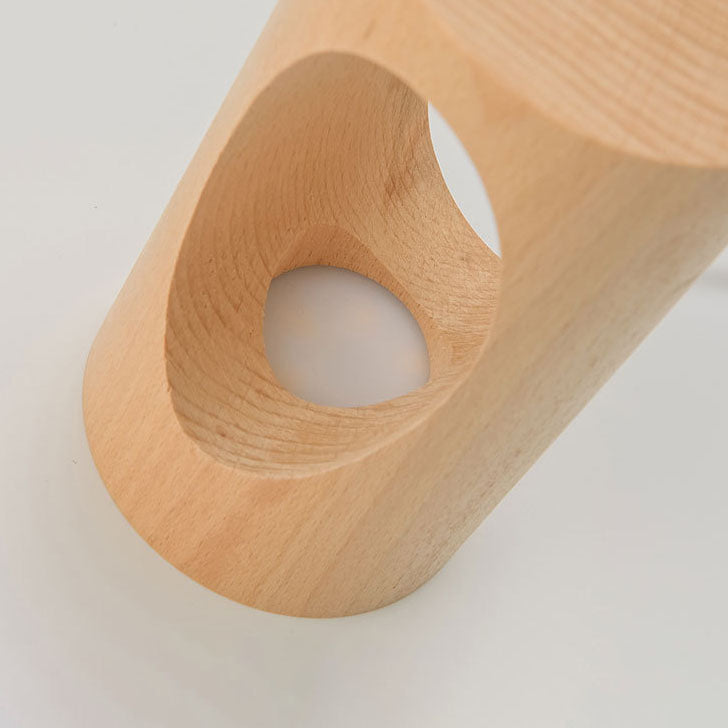 Hjemix | Japansk heltre rektangulær søyle LED nattlampe USB bordlampe