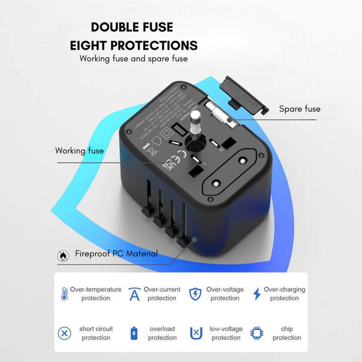 Hjemix | Universal 100V-220V Smart Travel Adapter Spenningskonverter