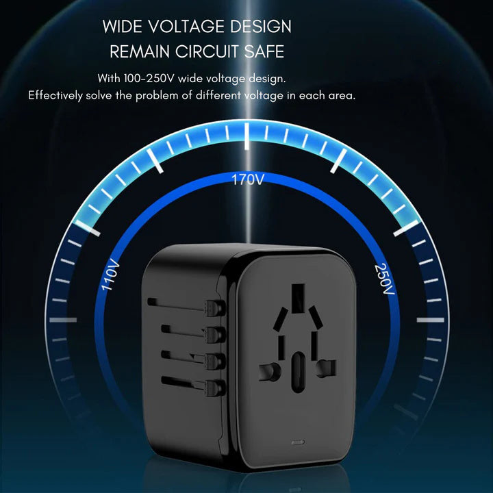 Hjemix | Universal 100V-220V Smart Travel Adapter Spenningskonverter