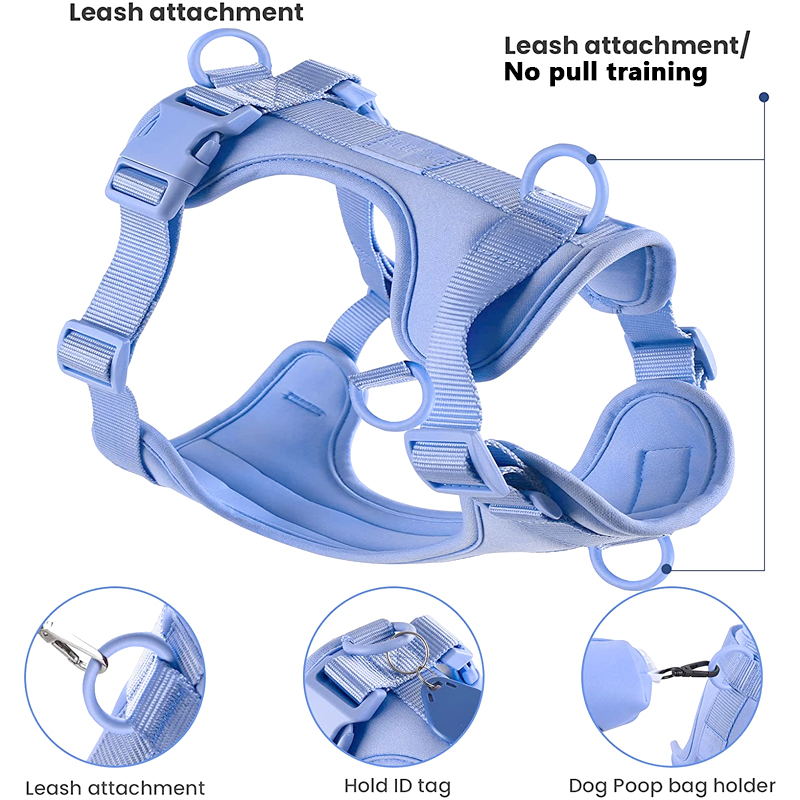 Hjemix | Adjustable Dog Vest Harness with 3 Leash Clips
