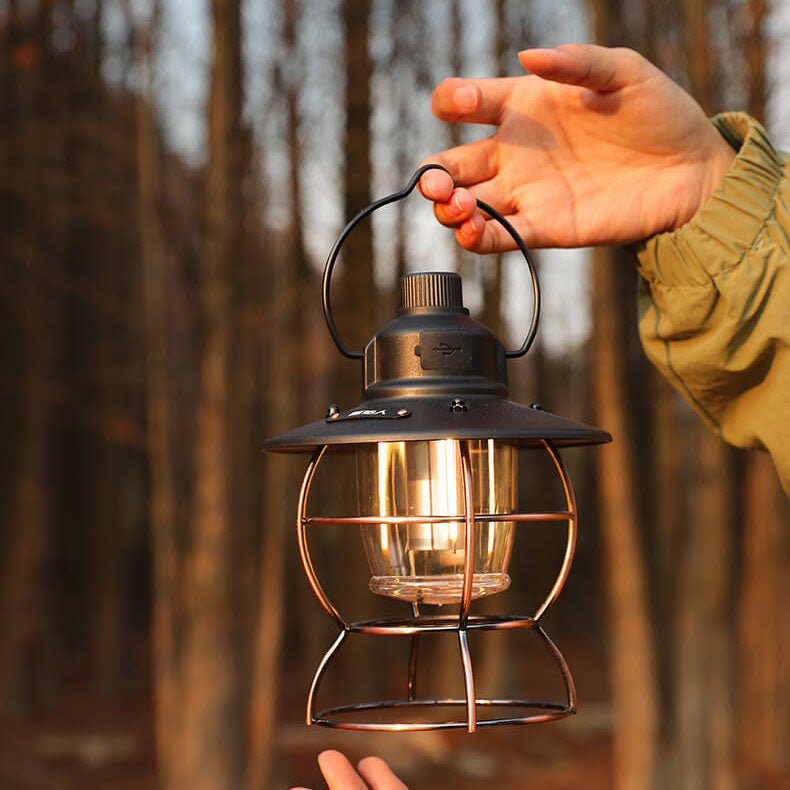 Hjemix | Utendørs Vintage Camping Lys Hest Lys Oppladbart Bærbart Camping Lys